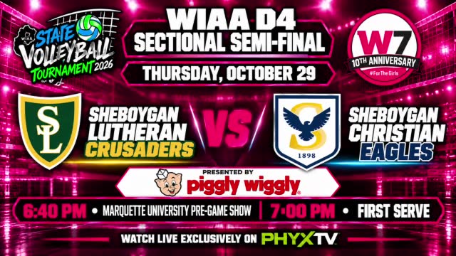 SHEBOYGAN LUTHERAN AT SHEBOYGAN CHRISTIAN | WIAA VB SECTIONAL